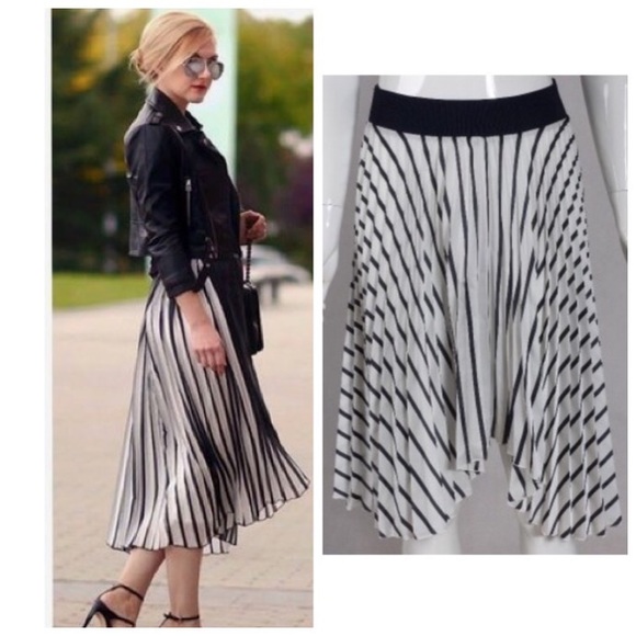 Zara Dresses & Skirts - Zara Stripe Pleated Accordion Skirt